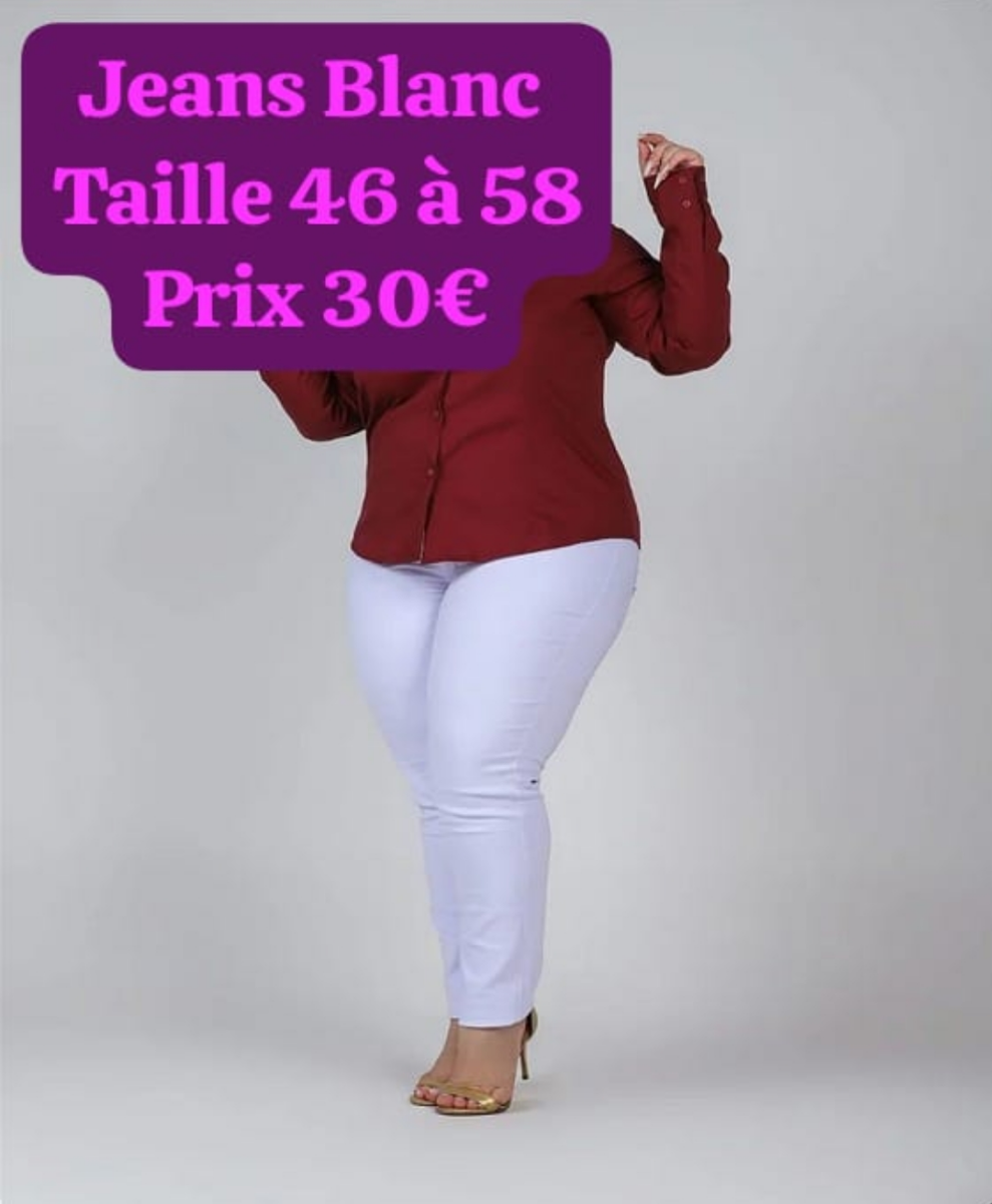 Jeans blanc Plus size
