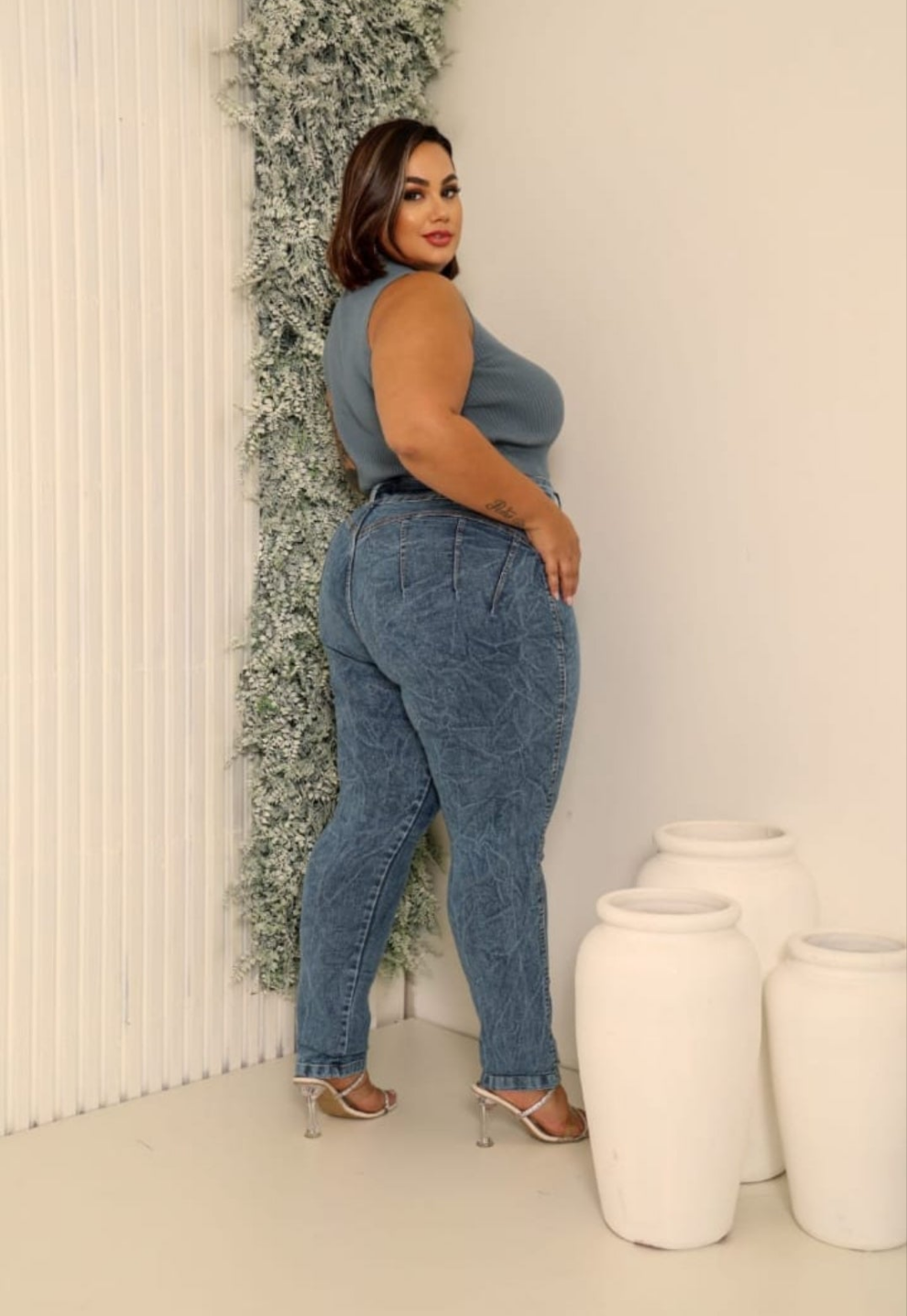 Jeans grisé Plus size