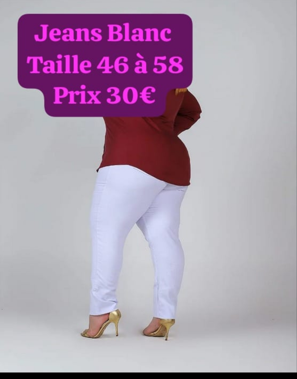 Jeans blanc Plus size