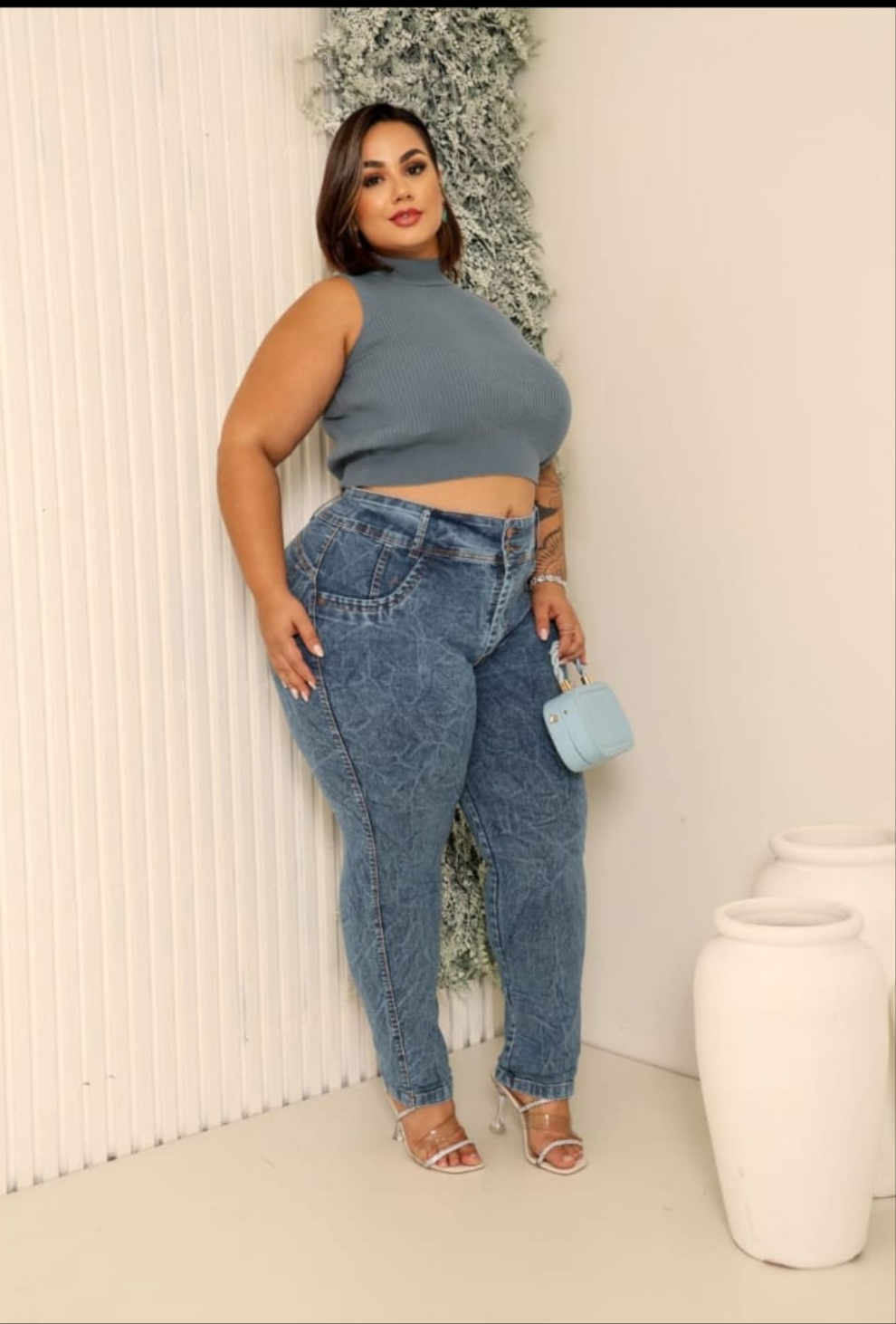 Jeans grisé Plus size