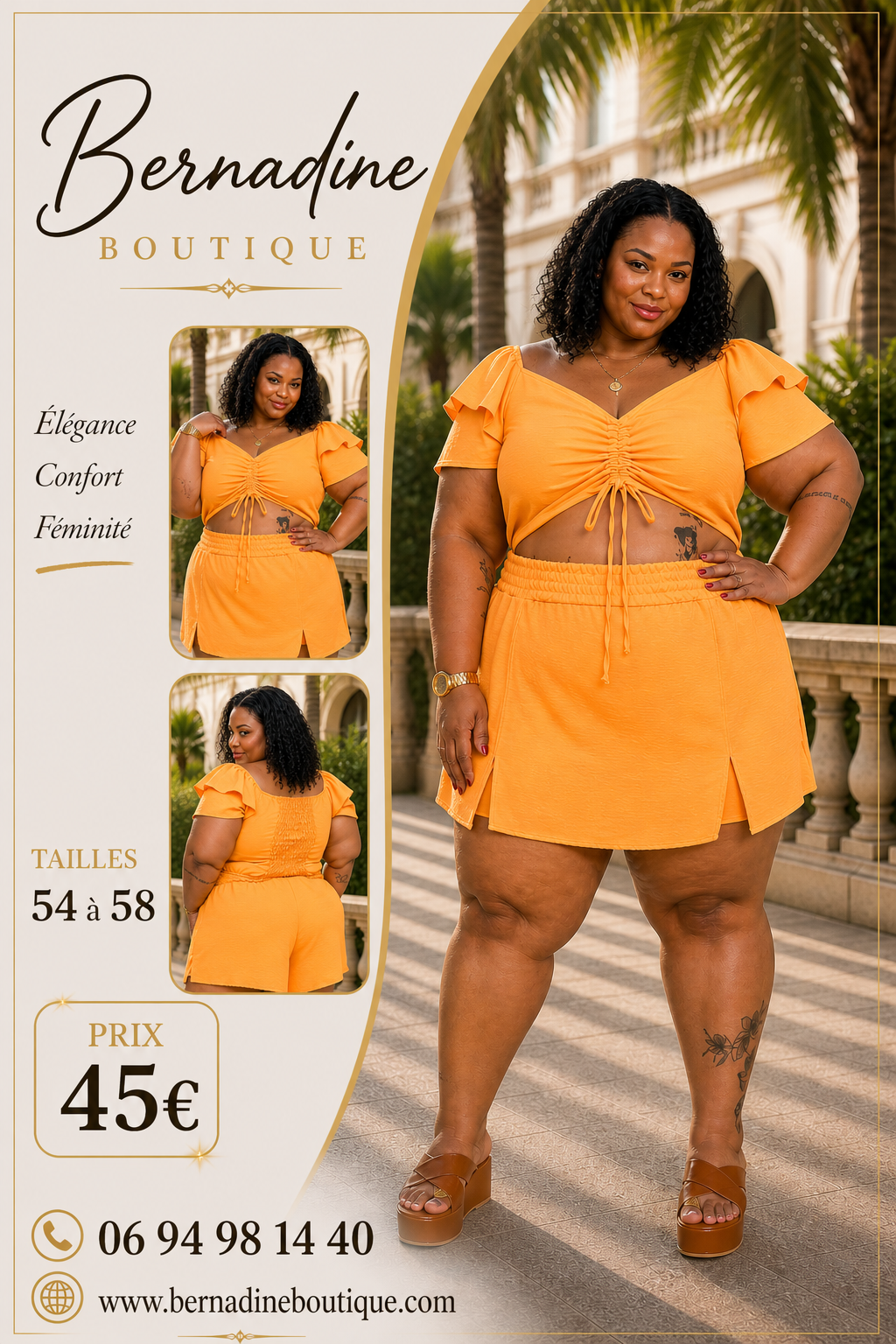 Ensemble jaune d'œuf Plus size