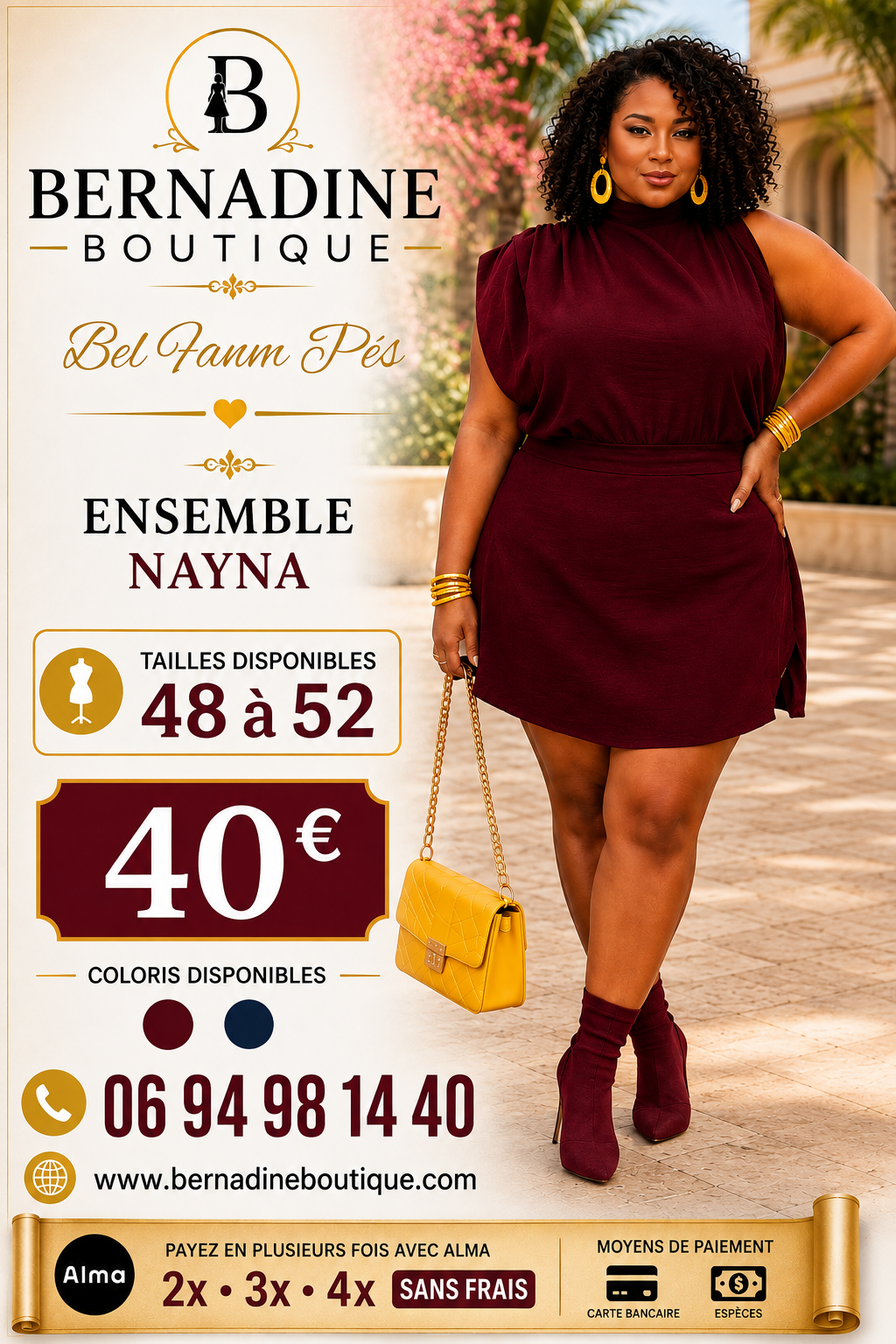 Ensemble Haut +Jupe short Plus Size