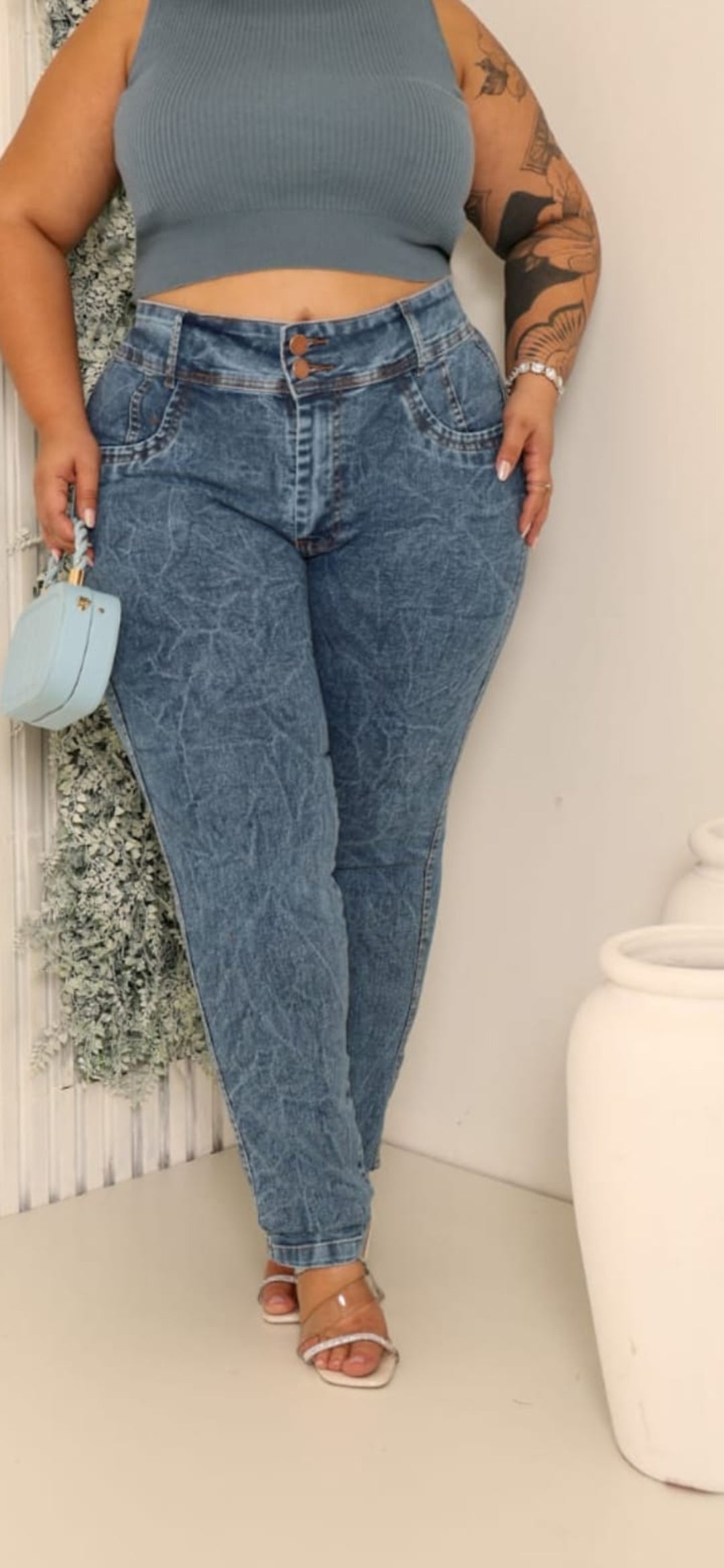 Jeans grisé Plus size