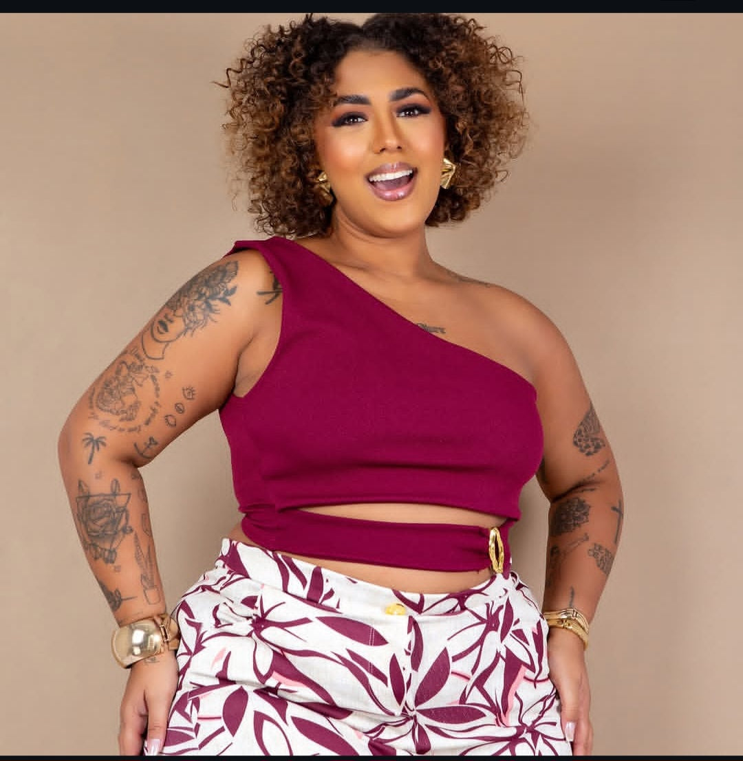 Ensemble fleuri semi bustier Plus size